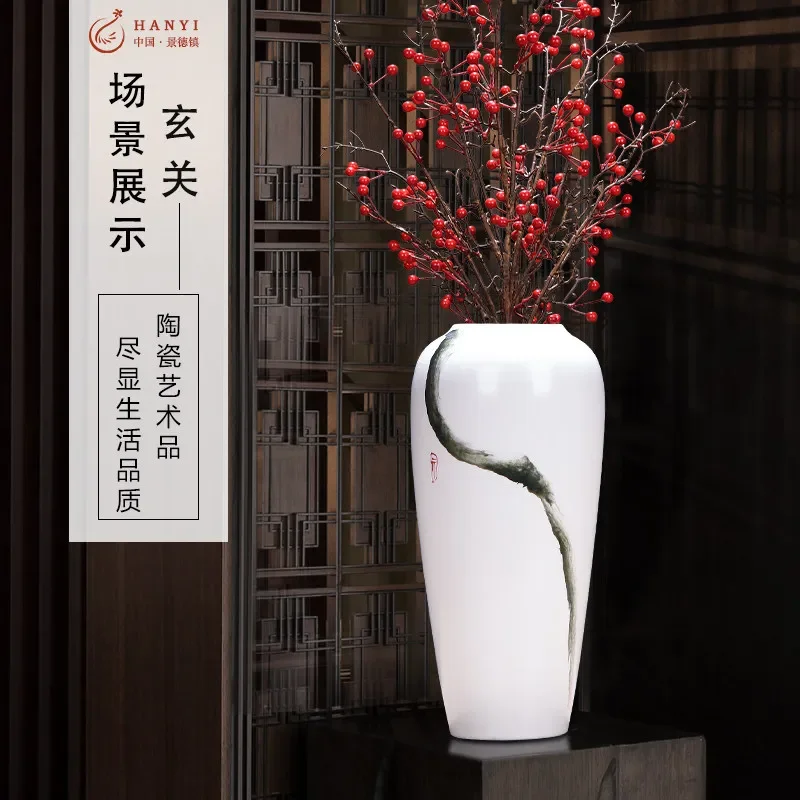 DSACeramic new Chinese-style zen vase flower insert desktop ornament entrance living room TV cabinet home decoration
