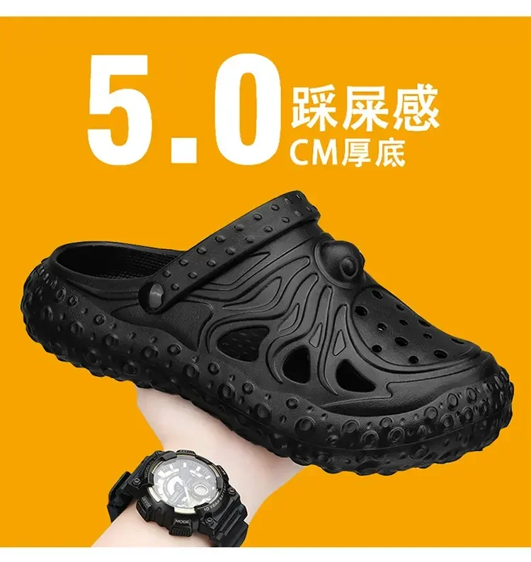 Summer Sandals for Men and Women Couple Hole Shoes Versatile Casual Lightweight Thick Soled Anti Slip Wear-resistant Beach Shoes