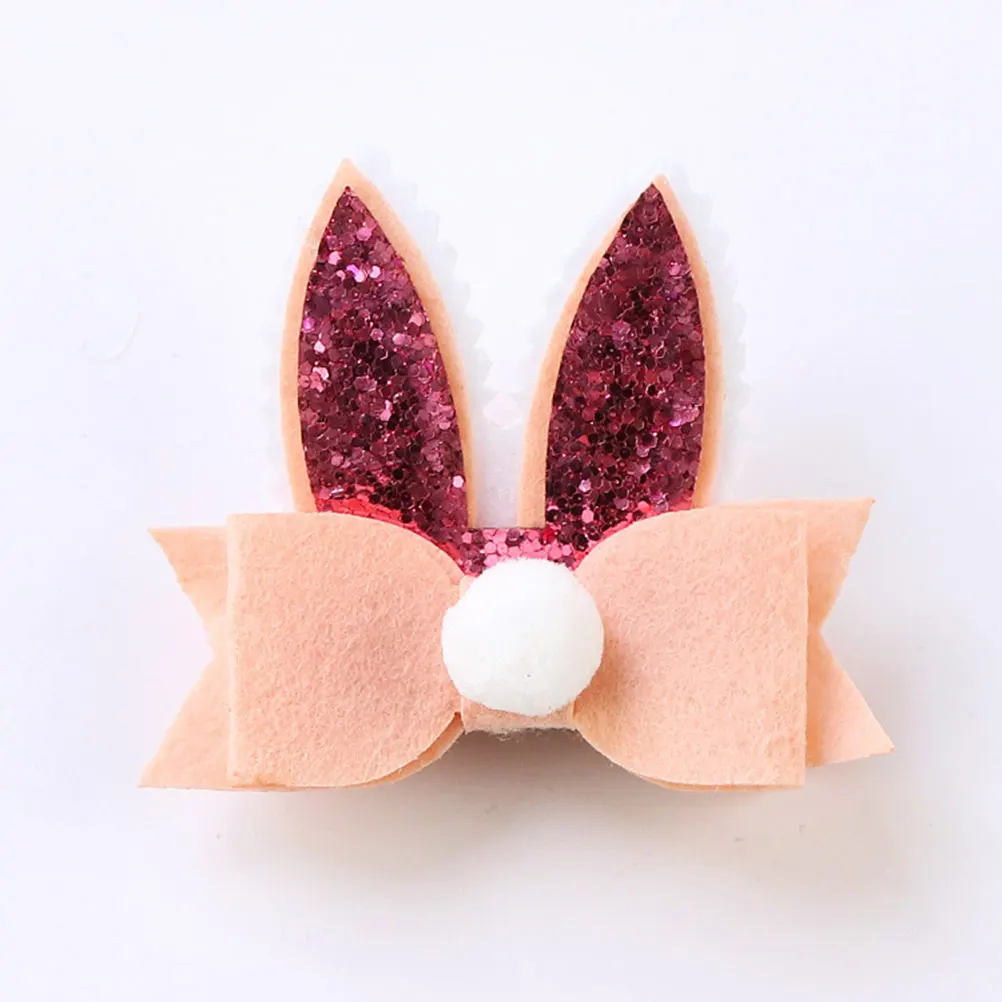 

6pcs Bowknot Rabbit Ear Hairpins Cute Durable Hair Clips Christmas Party Costume Decoration Daily Wear Accessories