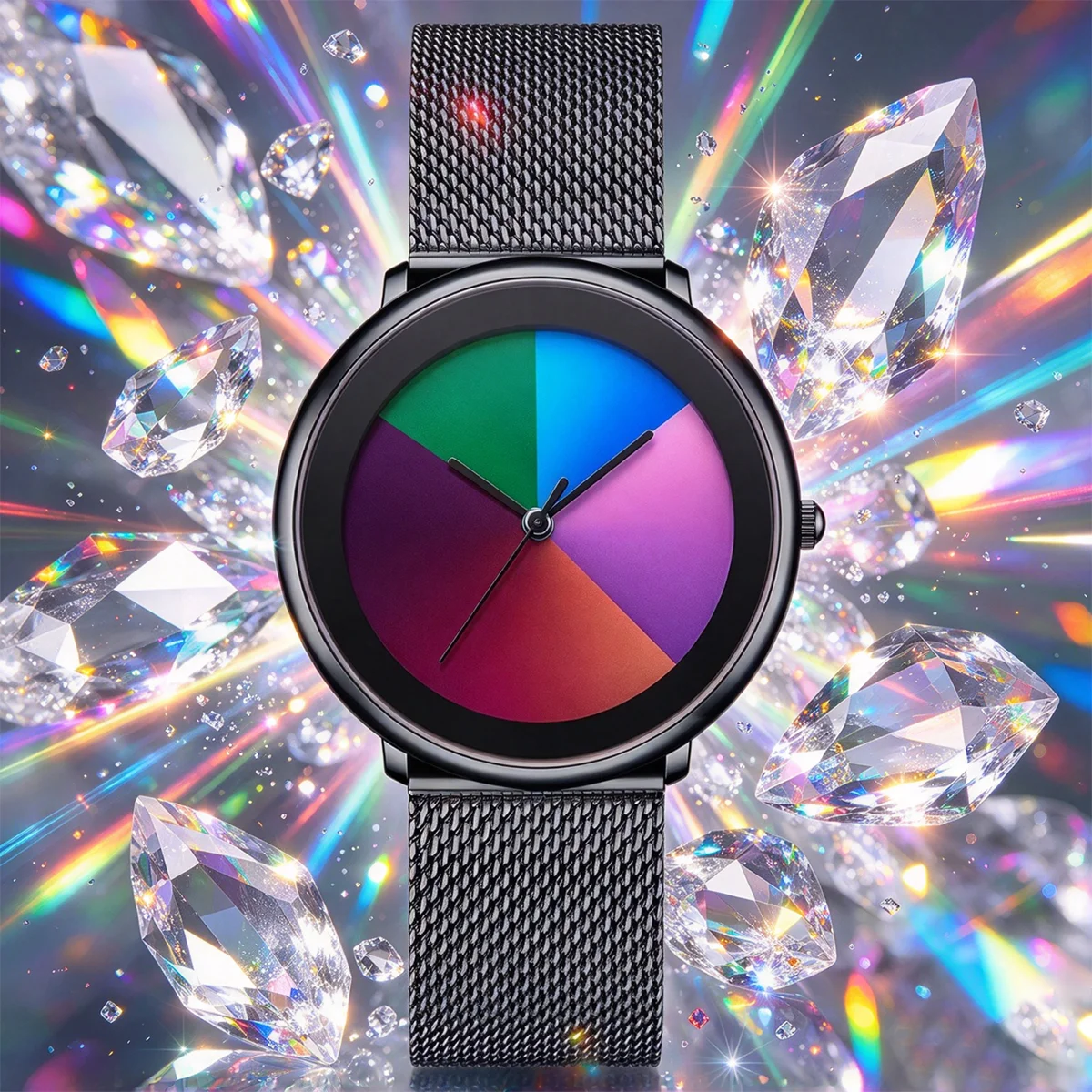 LIGE 2026 Women's Watch Rainbow Palette Fashion Waterproof Elegant Luxury Ladies Watch Women's Quartz Wrist Watch Halloween Gift