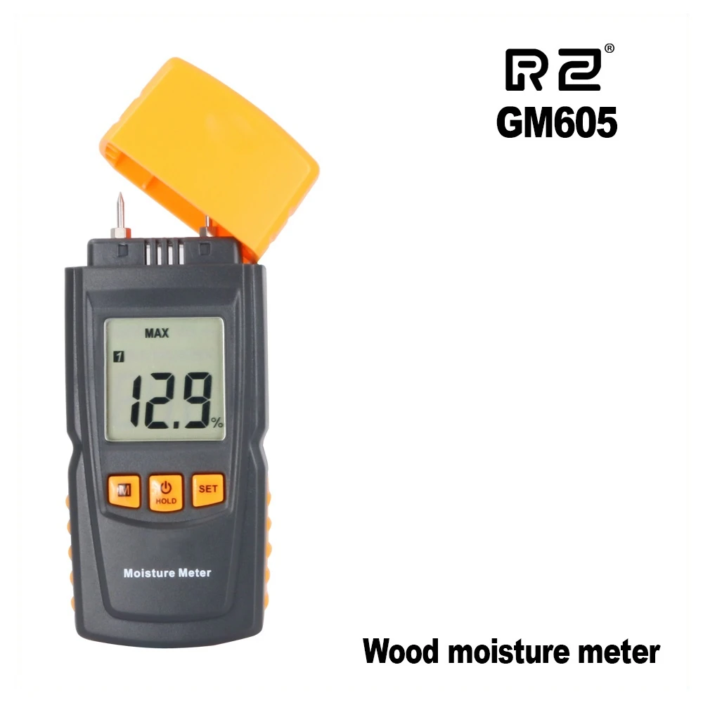 

RZ Portable Wood Moisture Meter Hygrometer Timber Tree Density Digital Electrical Tester Wall Moisture Measuring tool GM605