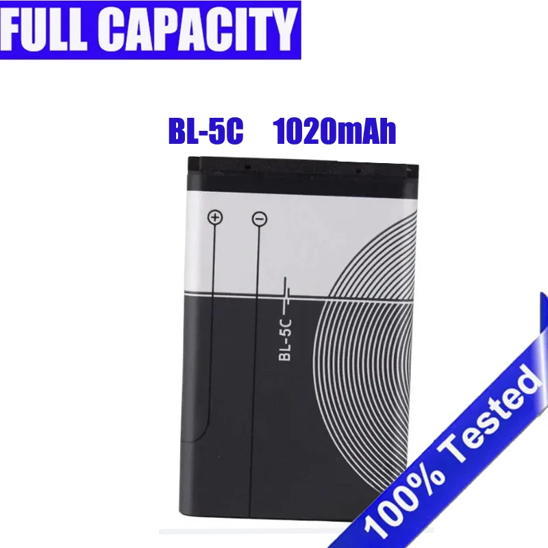 Brand New BL-5C Battery For Nokia 1100 1110 1200 1208 1280 2600 2700 3100 3110 5130 6230 1600 BL 5C BL5C Replacement