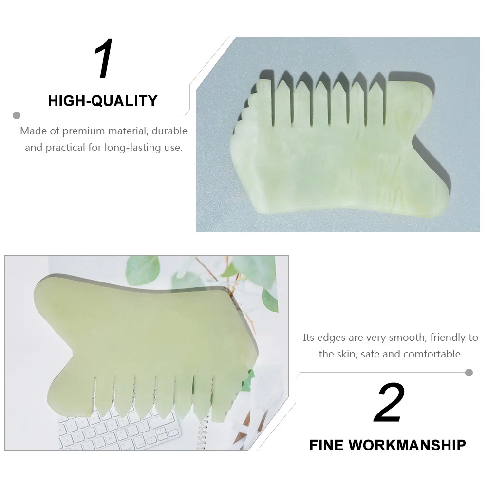 

Нефритовая расческа-массажер для кожи головы Прочный практичный эргономичный дизайн Гладкие края Безопасный без царапин Домашнее путешествие Идея подарка