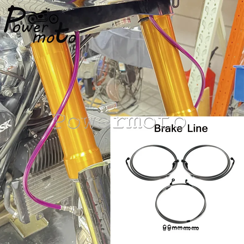 Motorcycle Extended Brake Lines For Harley Road Glide FLTRXSE FLTRU 2016-2022 Stainless Braided Upper Lower 58