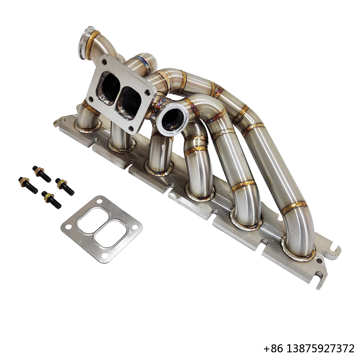 Ecnal Stainless Steel Universal Exhaust Downpipe for  Gen1 B58 Single Turbine T4 Interface 3mm Thickness Anti-Rust Finish