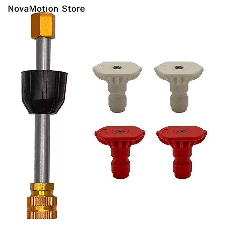 [NM]Outdoor Equipment Pressure Spray Lance Car Washing Nozzle Connector Adapter Car Washer Extension Effortless Installation[NM]