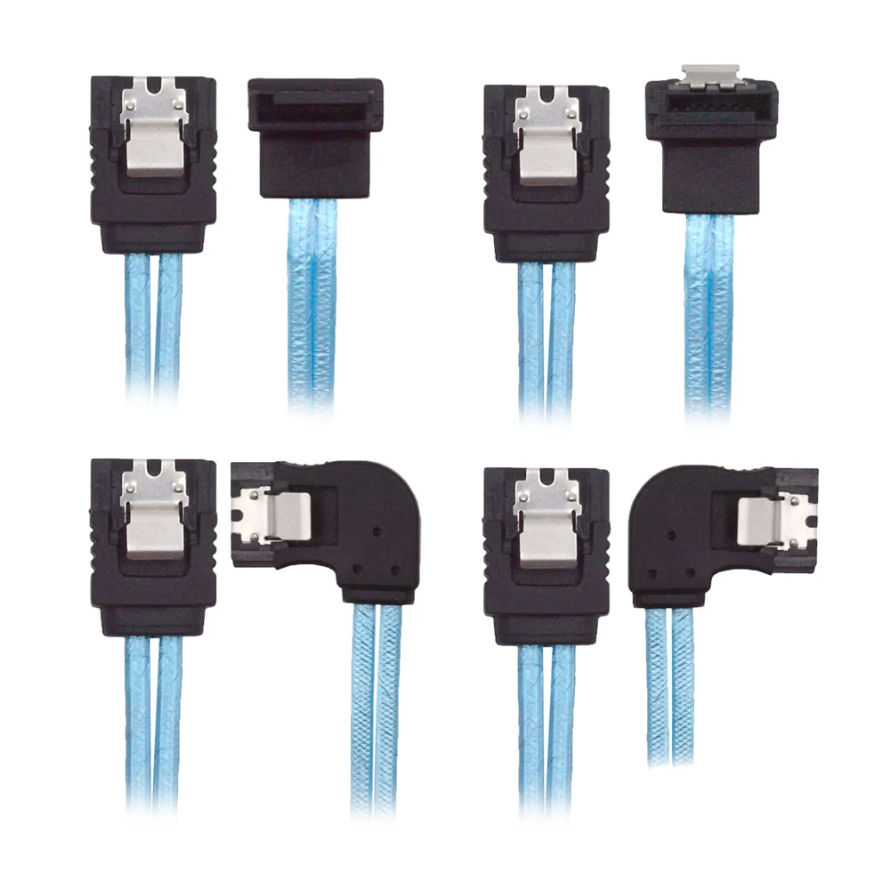 CY 4pcs/lot 90 Degree Angled Type Internal 4-SATA Host to 4SATA 7pin Target Disk 6Gbps Data Server Cable 25cm