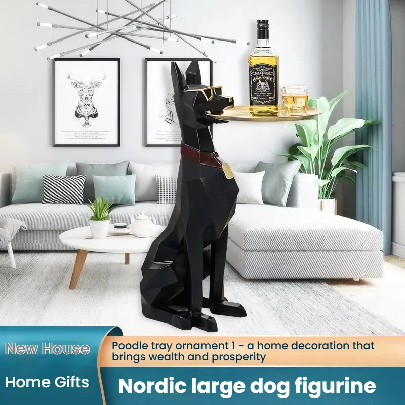 

Creative floor tray dog decoration Nordic light luxury living room method fighting dog gift TV cabinet sofa home soft decoration