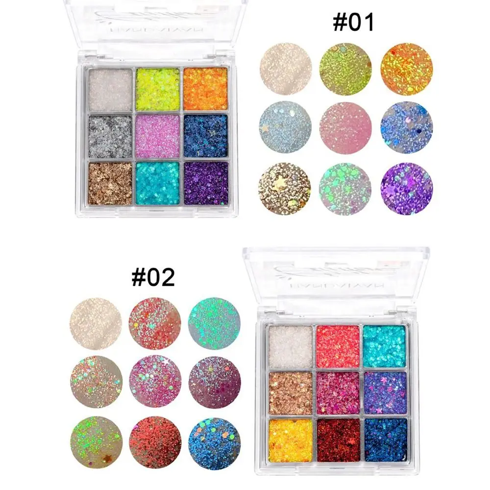 Pigment Cosmetic Cream Sequin Eye Shadow Palette Powder Glue-free Eye Makeup Diamond Shimmer Eyeshadow Glitter Sequin Eyeshadow