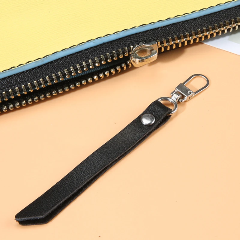 Detachable Metal Zipper Puller with Leather - Universal Use Slider Pendant Charm for Jackets Bags Sewing Accessories Wholesale