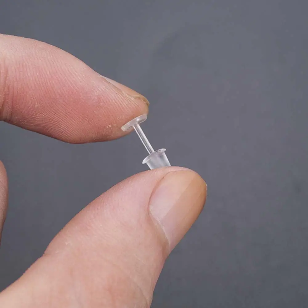Invisible Ear Protect Transparent Replacement Jewelry Making Ear Post Plastic Stud Earring Ear Hole Blockage Pure Color