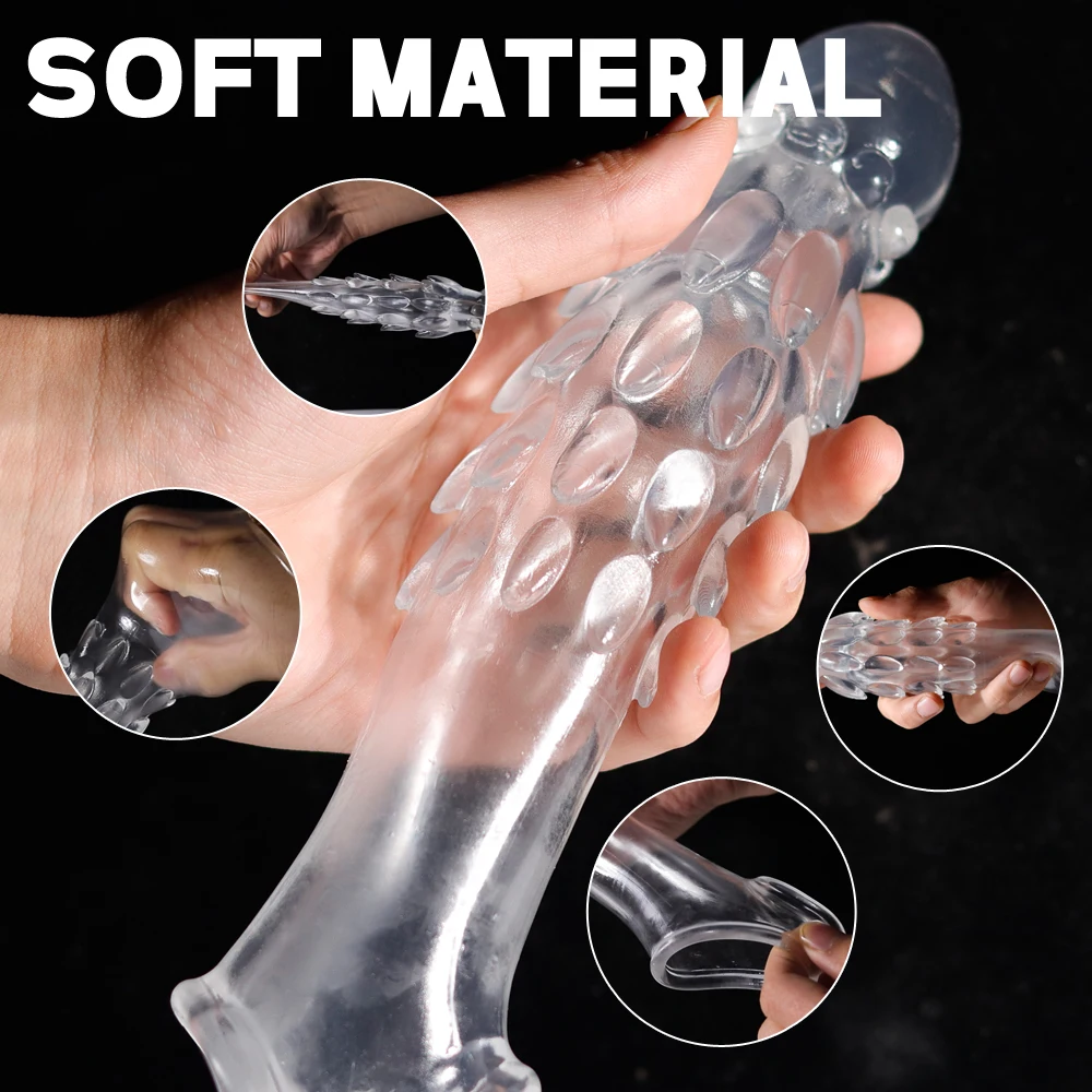 Penis Extender Sleeve with Vibrator Penis Ring 10 Inch Clear Cock Ring Extender Soft Dick Enlarger for Couples Reusable Condoms