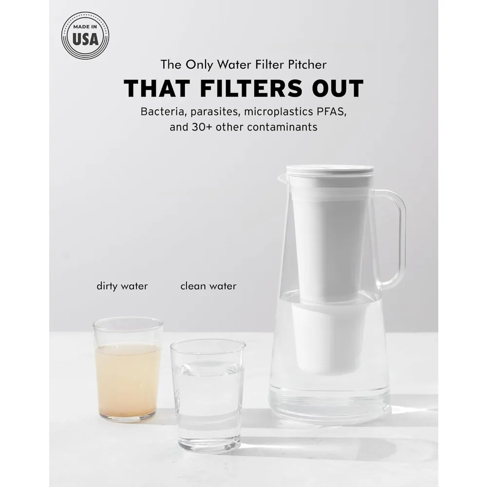 

High Quality Home – Water Filter Pitcher, 10-Cup, BPA Free Designed for Everyday Protection Against Bacteria, parasites