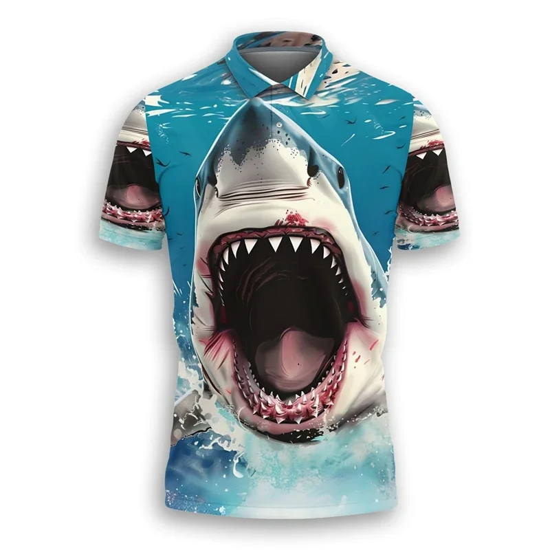 3D Shark Printed Hawaii Shirt For Men Starfish Sea Turtle Shirt Casual Unisex Clothing Summer Quick Dry Short Sleeve Women Shirt