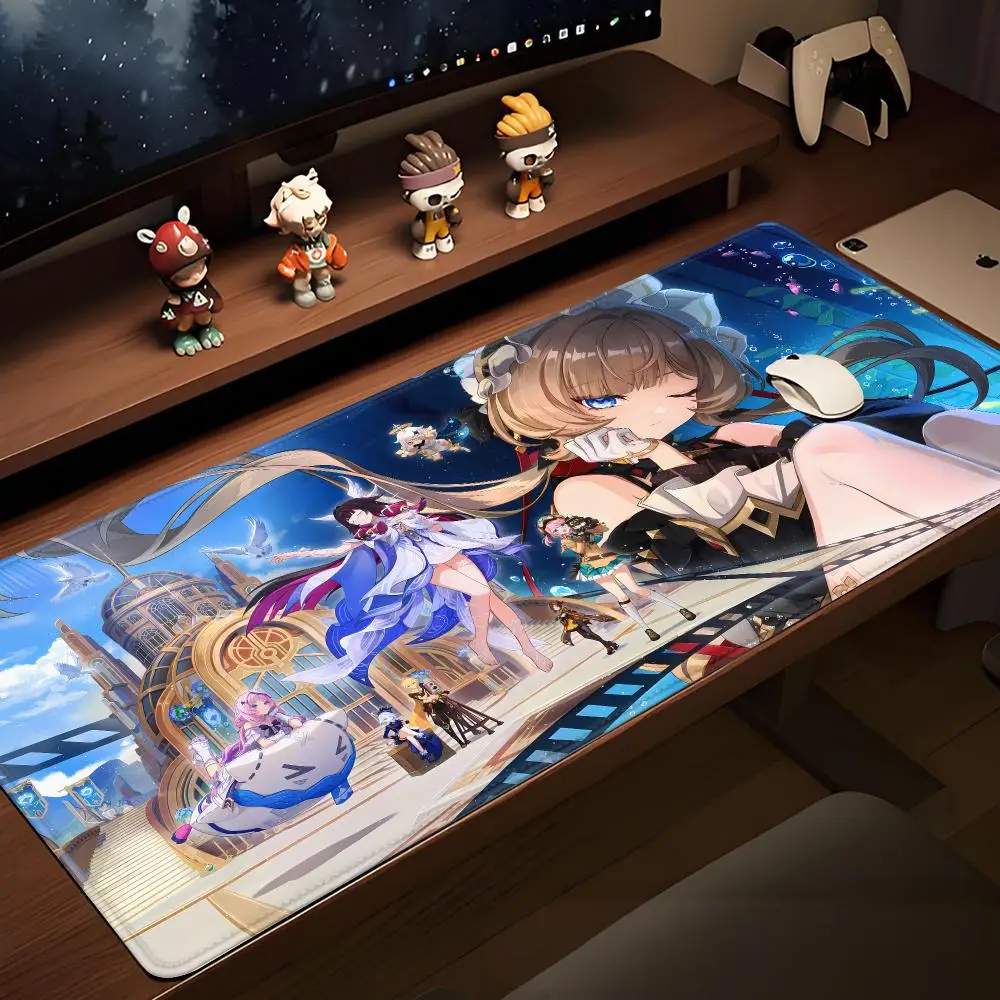 S-Sandrone Genshin Impact Anime HD Print Pretty Girl Anti-Slip Rubber Bottom Mouse Pad Game Office Home PC Washable XXL HYBXAXC