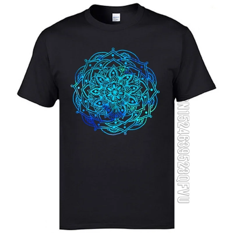 

Classic mandala pattern mens tshirts high quality short sleeve casual slim fit tops T shirt flower print Buddha om T-shirts