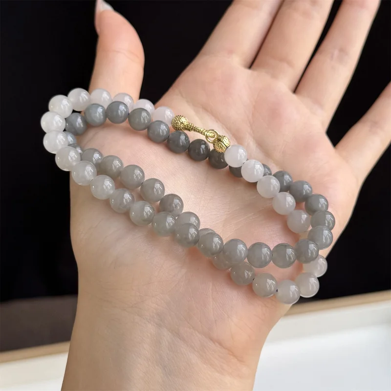 Qinghai Material Gradient Necklace Bottom Natural Purple Hetian Jade Clavicle Chain