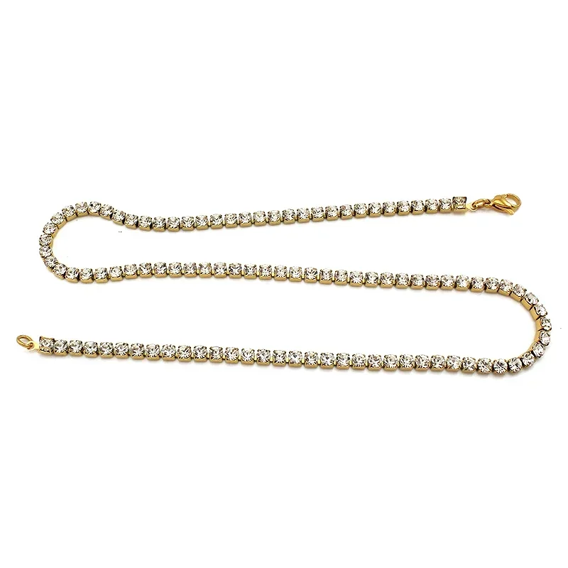Collier élégant en diamant en acier inoxydable 316L, pendentif esthétique, chaîne ras du cou, bijoux Y2K, cadeau pour femmes conscientes à la mode