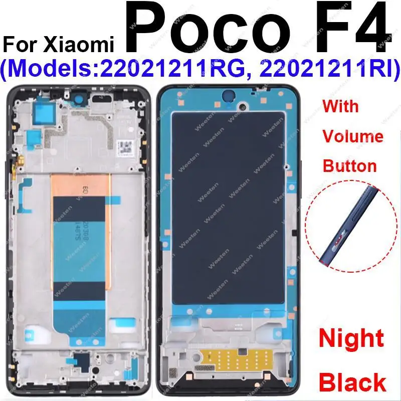 Middle Frame Housing For Xiaomi Pocophone POCO F4 Middle Housing Front LCD Frame Bezel Holder Cover Parts