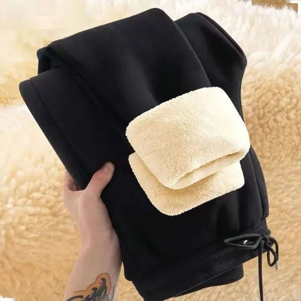 

Thiened Lamb Velvet Fce Зимние уличные мужские хлопковые брюки с высокой талией Длинные брюки Молодежные модные свободные брюки Теплые брюки...