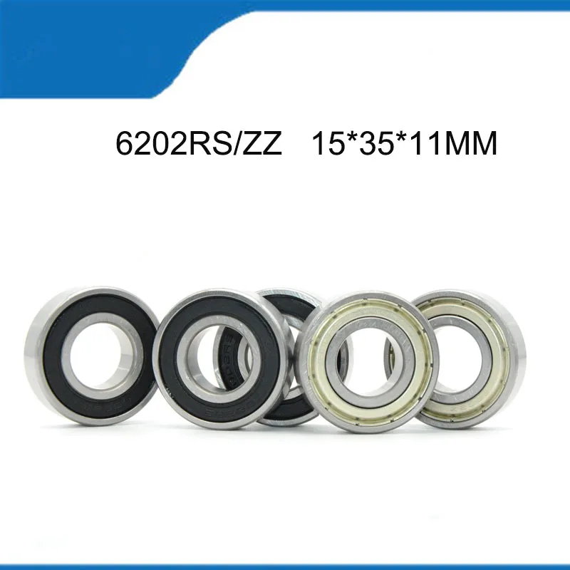 High Grade Bearing 6202RS/ZZ Bearing ABEC-1 10PCS/Lot (15*35*11MM) 6202-2RS 6202ZZ Deep Groove Bal l Bearings High Quality