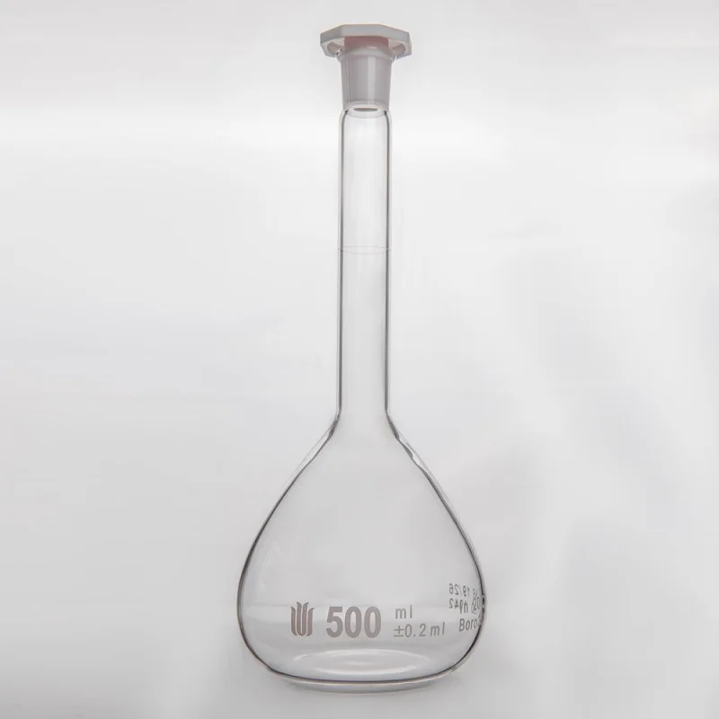 SYNTHWARE Transparent volumetric flask, With plastic stopper, With separate testing certificate, Borosilicate glass, F81