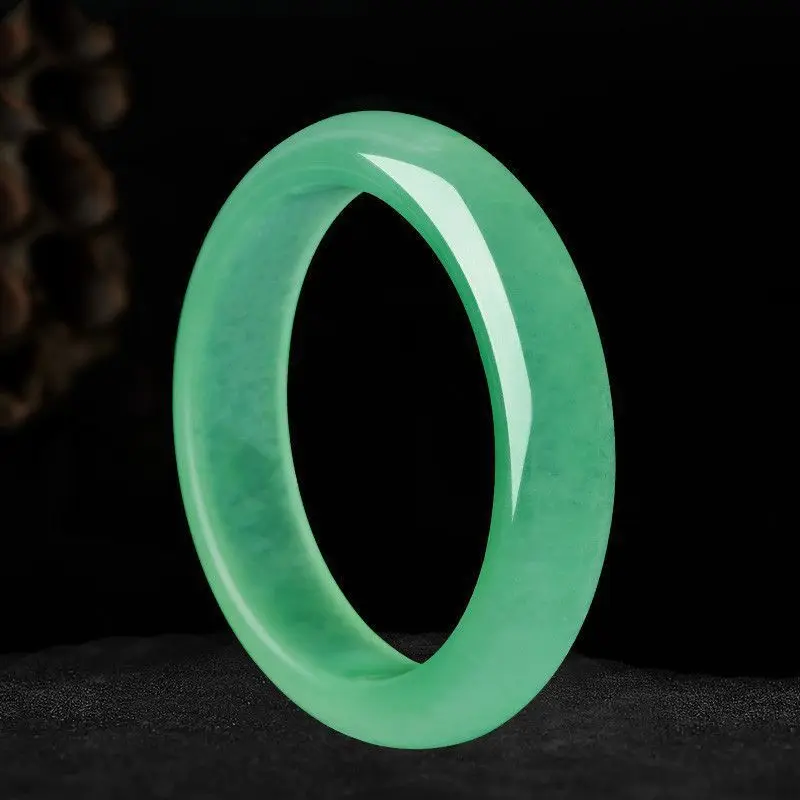 Natural Burma Jade Bangle High Ice Grade A Myanmar Jadeite Green Jade Bangles Bracelets Women Healing Gemstone Fine Jewelry Gift