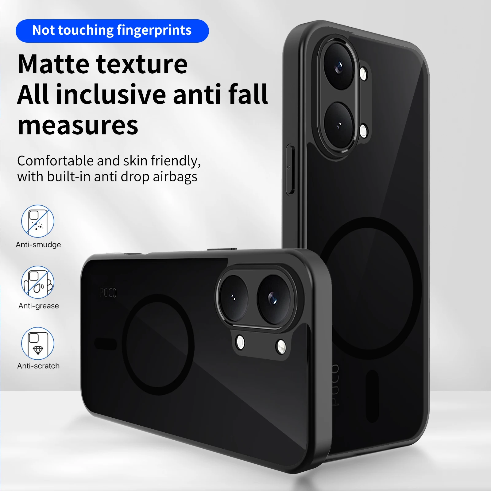 For Xiaomi Poco X8 Pro Max and X8 Pro Magnetic Case Matte Bl