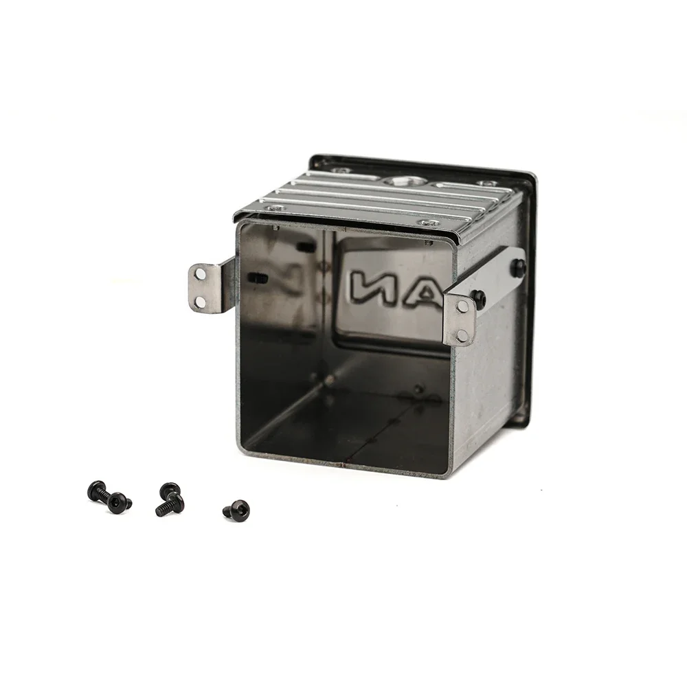 Metal Simulation Stainless Steel Exhaust Tank Muffler Box for 1/14 Tamiya MAN RC Tractor Dump Truck DIY Upgrade Parts