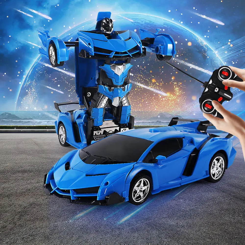 Mini 2 In 1 Car Toys RC Car Robot Transformation Car Automatic Transformation Robot Model Racing Car Boys Gifts Children Toy