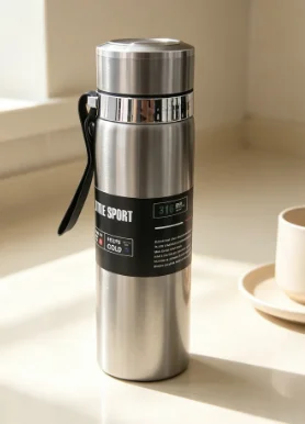 HTMCK Double-Walled Stainless Steel Thermal Water Bottle Insulated Vacuum Flask Leak-Proof for Coffee Tea Office Use