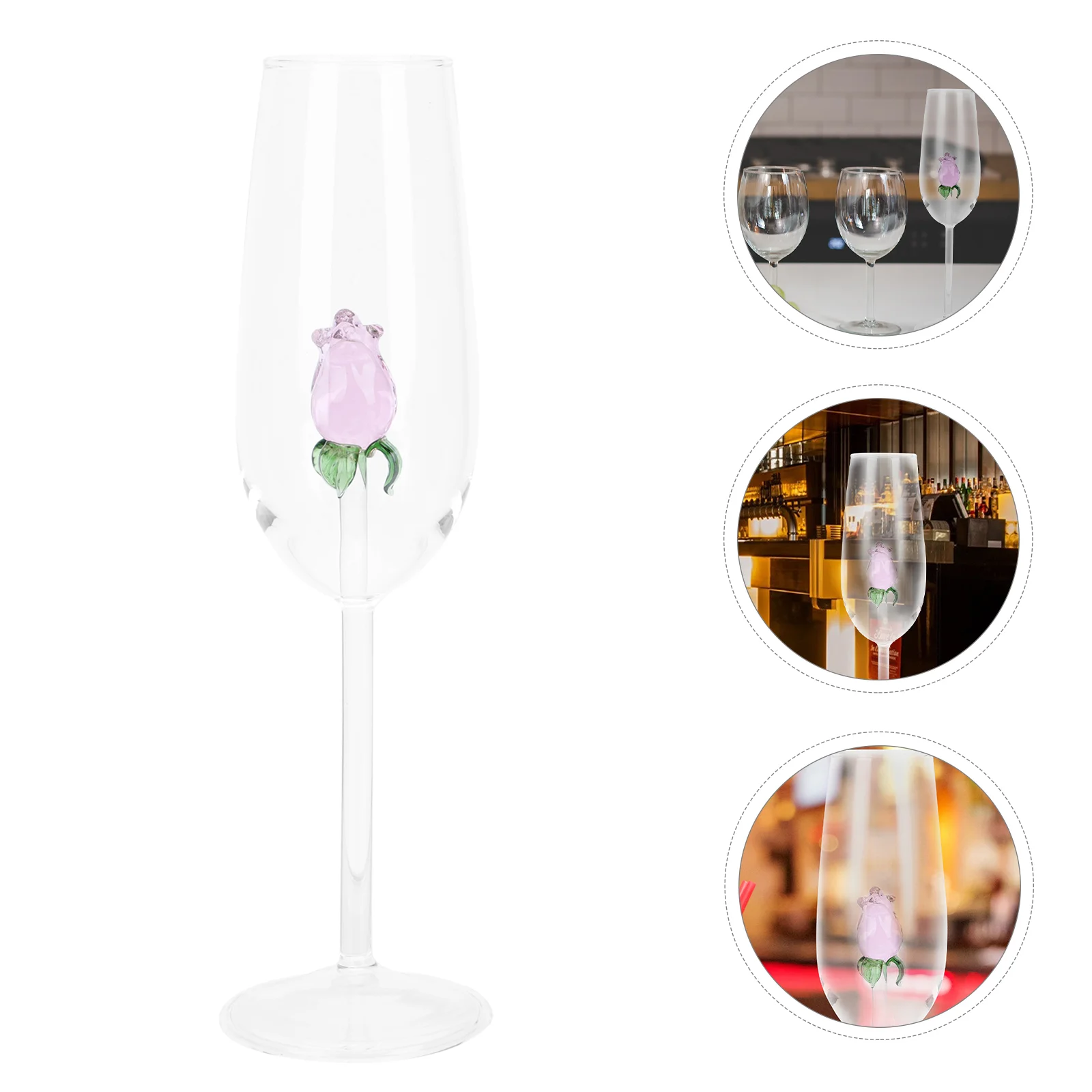 

Rose Glass Flute Whisky Glasses Bar Martini Stylish Toasting Cup Transparent Red Coffee Bride