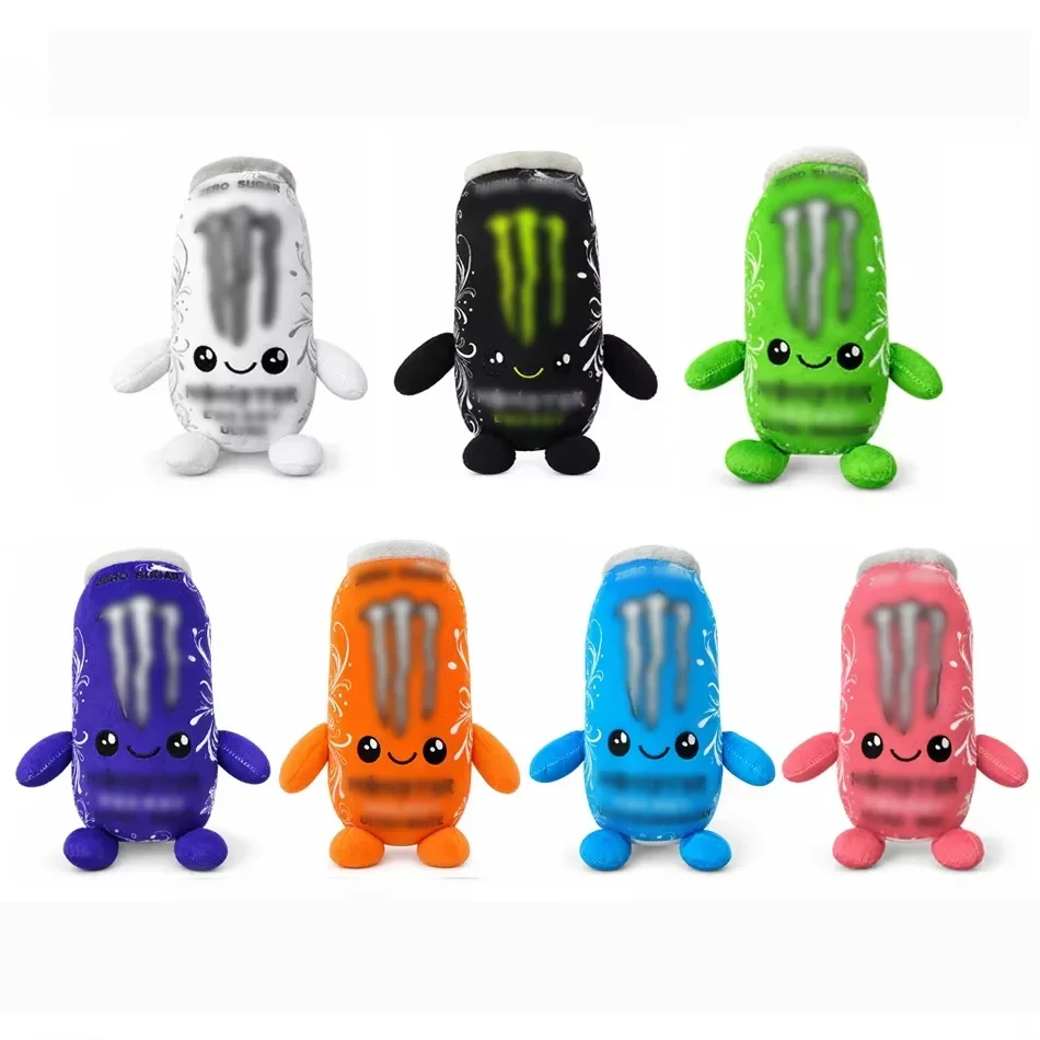 1-7pcs Multi-color Claw Energy Drink Can Plush Keychain, Cute Soft Stuffed Doll, Home Decor & Friend Gift Pendant