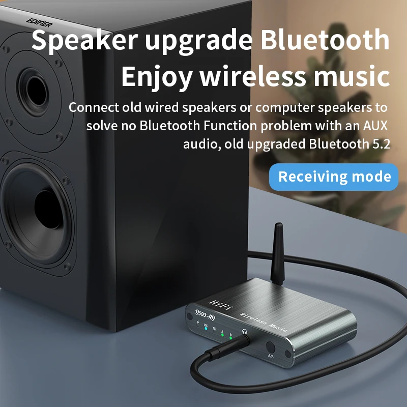 Tebe aptX-HD/LL Bluetooth 5.2 Audio Receiver Transmitter 3.5mm Aux Wireless HIFI Music Adapter Support Connect 2 Deceives image 3