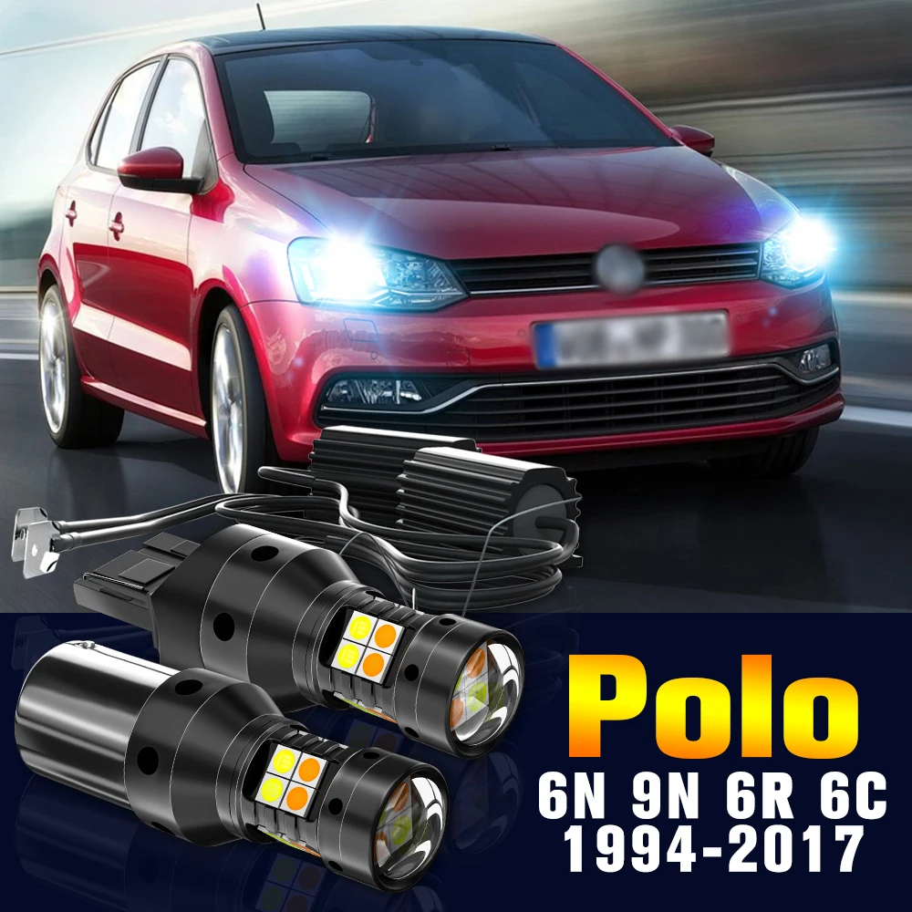 

2pcs LED Dual Mode Turn Signal+Daytime Running Light DRL Lamp For Polo 6N 9N 6R 6C 1994-2017 2001 2008 2009 2010 Accessories