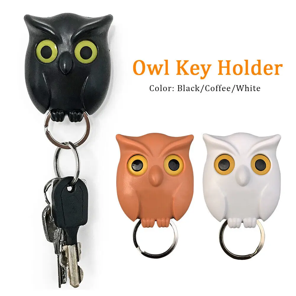 Bird Shape Wall Mount Key Holder Innovative Key Hook Door Hanger Night Owl Magnetic Storage Rack Home Decor Organizer Tools