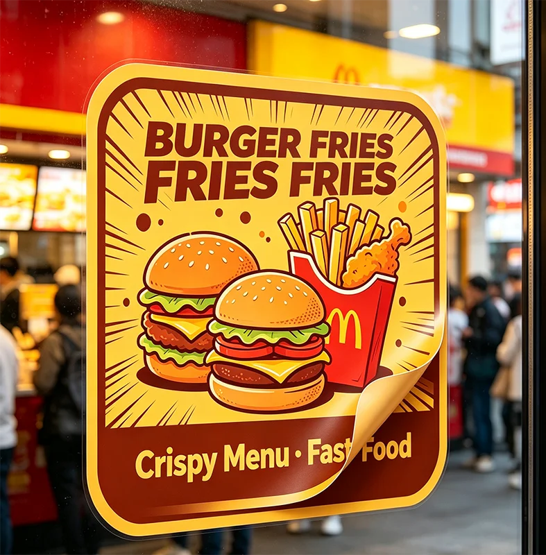 Outdoor Waterproof Matte Vinyl Store Decals Custom Removable Window Stickers for Coffee Shop Bakery Milk Tea Burger Diner Wester