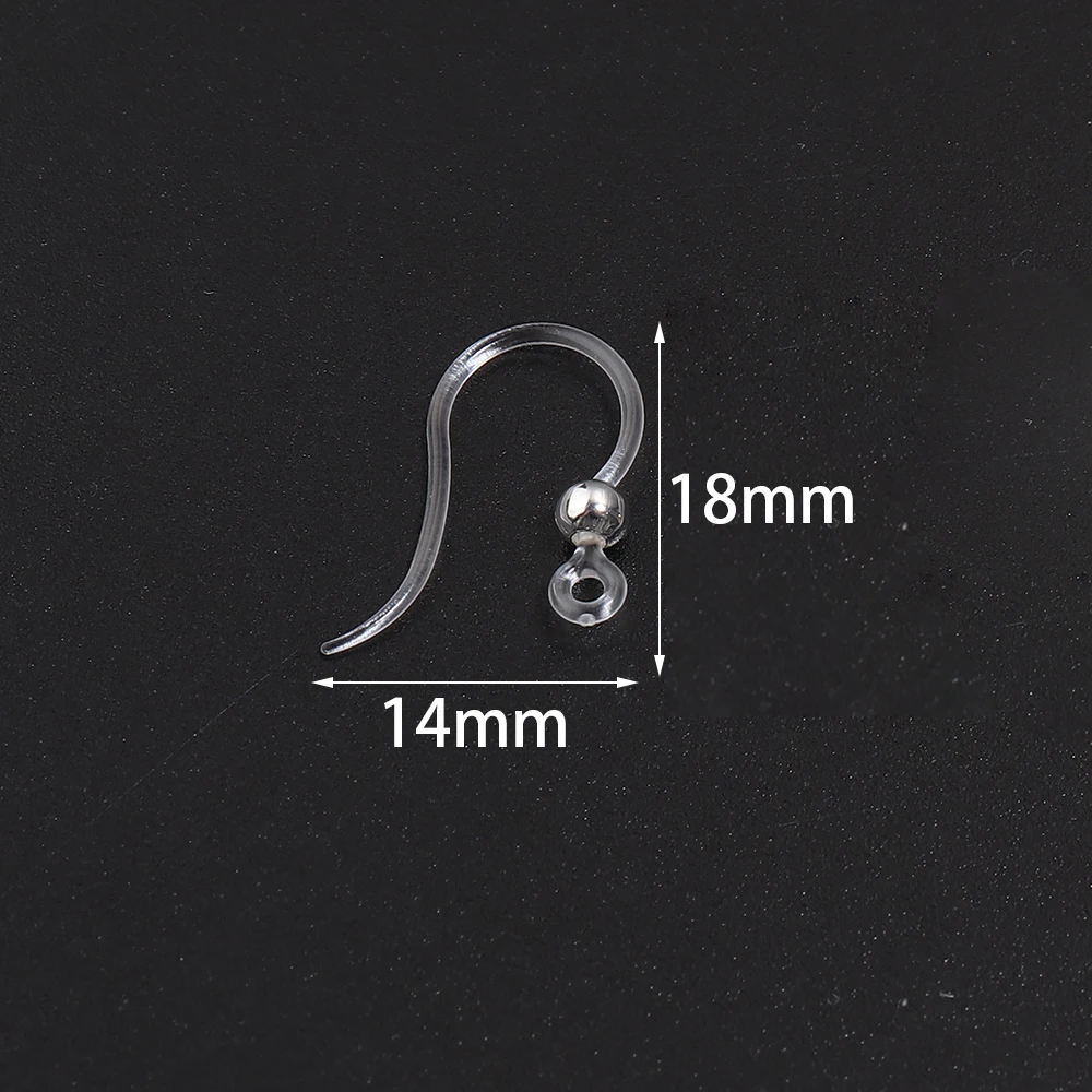 20pcs 14x18mm Transparent Resin Earring Hooks For Jewelry Making With Beads Ear Hook Base Setting DIY Accessories Wholesale - view 6