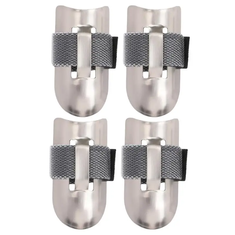 

Finger Guards For Cutting Food Adjustable 4 Pieces Finger Cot Finger Hand Guards Safe Stainless Steel Thumb Guard Finger Hand