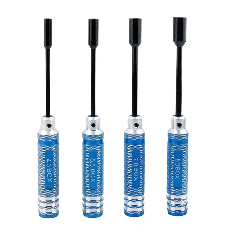 

4PCs RC metal hex nut key socket screw driver wrench 4.0mm 5.5mm 7.0mm 8.0 80213 buggy truck Truggy car tool kit