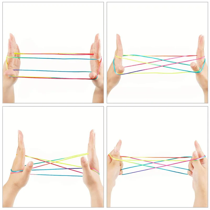3PCS Chinesische String Für Kinder Finger Spiel Regenbogen Farbige Seil 160CM Kinder der Tag Geschenk Geburtstag Party liefert Kinder Spiele – Detail 2