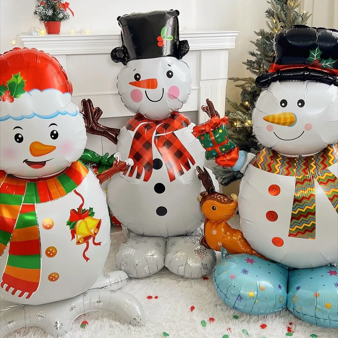Globos de Feliz Navidad Santa Claus muñeco de nieve alce medias globo de aluminio árbol de Navidad para decoraciones para el hogar Navidad 2026 Año Nuevo