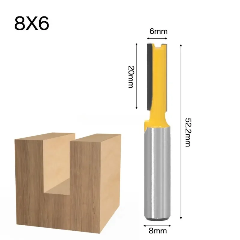 4-Piece Set Of Woodworking Double Edge Straight Knife Carving Woodworking Milling Cutter Trimming Machine Tool Head 8 Handle Str