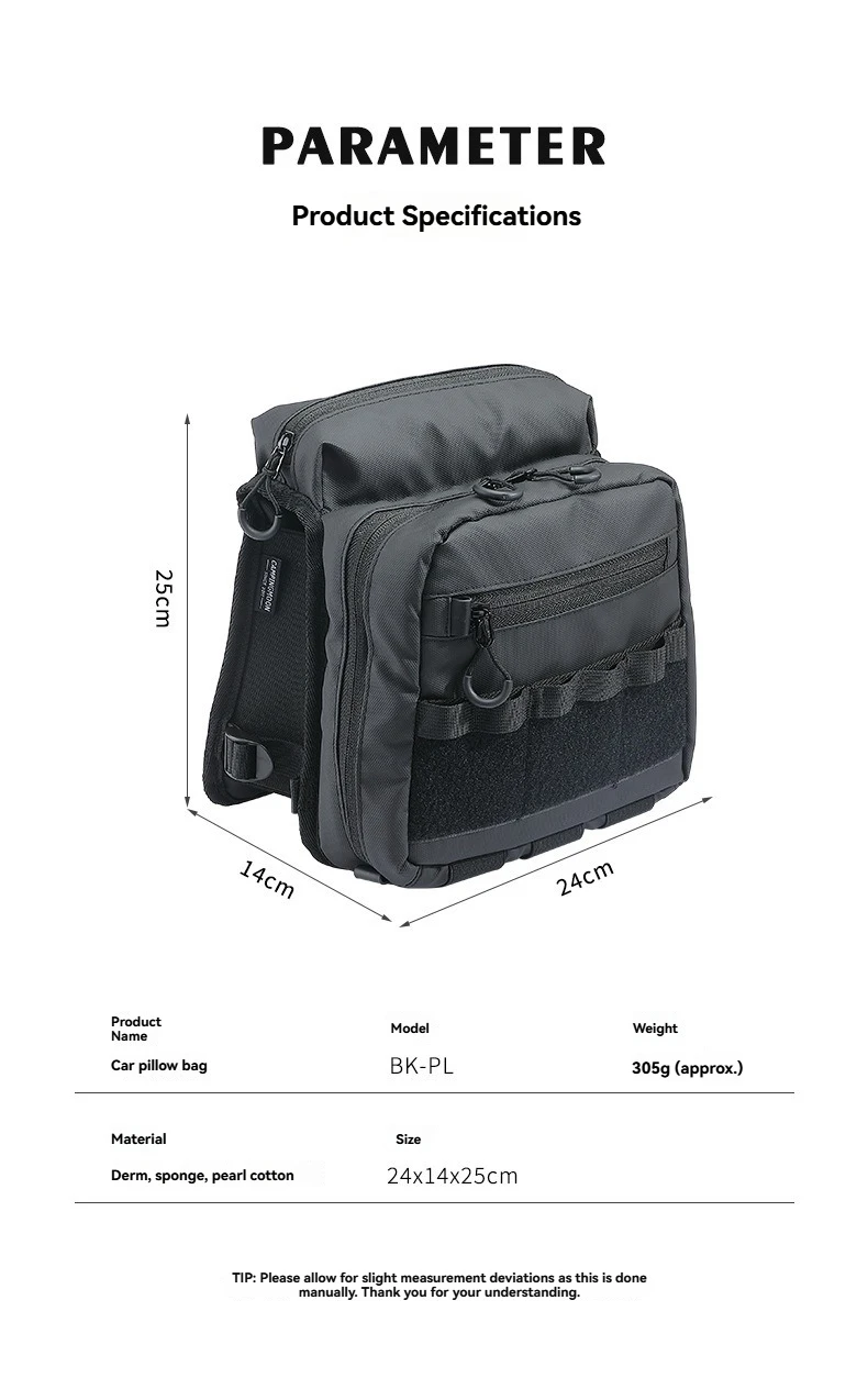 CAMPINGMOON Camping Rear Seat Headrest Expansion Storage Bag Off road Equipment Storage Bag BK-PL