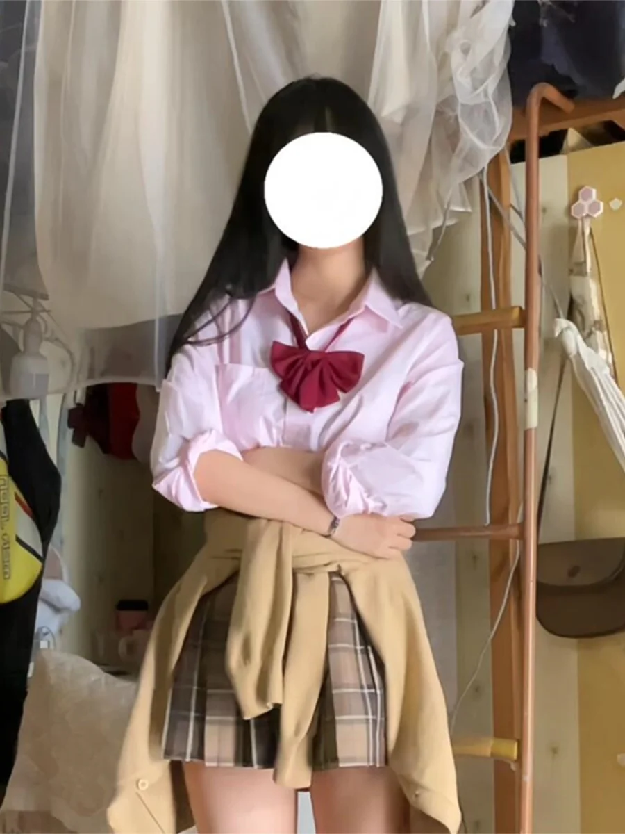 Cardigan aperto lavorato a maglia giapponese Sle JK orm Long Sve irt Set gonna originale con polsini Sve per donna 8-25 anni