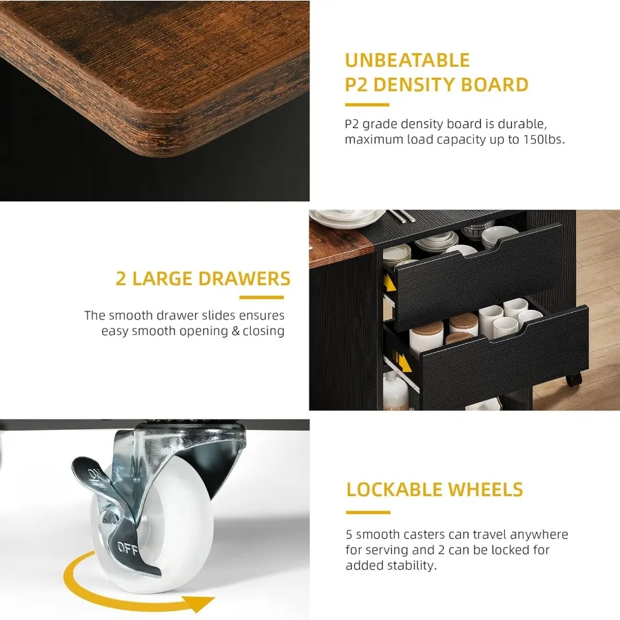 طقم طاولة طعام قابلة للطي مكون من 7 قطع مع 6 كراسي لـ 6 أشخاص 66.9 طاولة غرفة طعام خشبية للمطبخ مع مخزنين