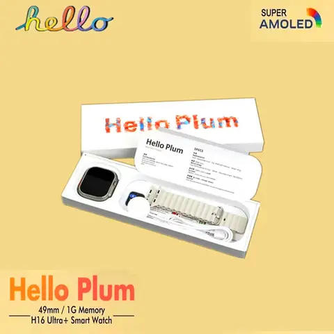 2025 Newest Smart Watch H16 Ultra Plus Hello Watch 3 Series Amoled Screen 49mm Heart Rate Music Sport Mode Smartwatch Men Women