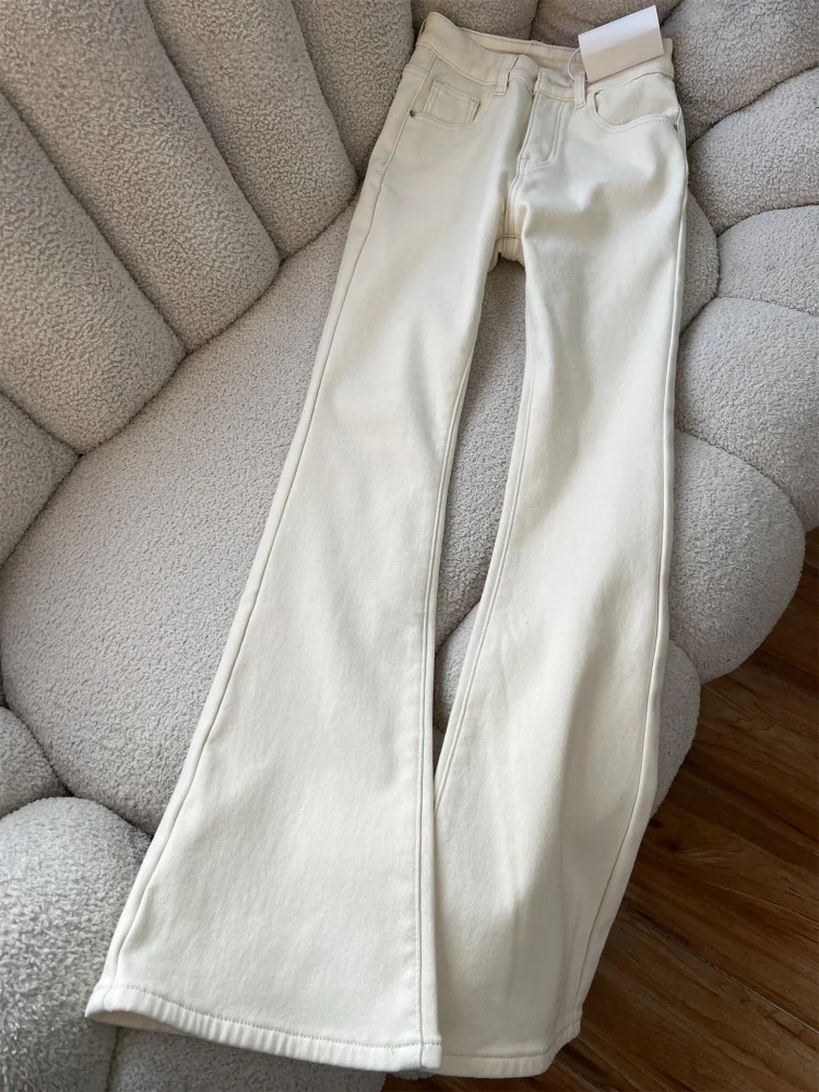 

High Waist Bell Bottom Denim Jeans Women's Spring 2026 American Style Wear Resistant Casual Loose Fit Bootcut Pants