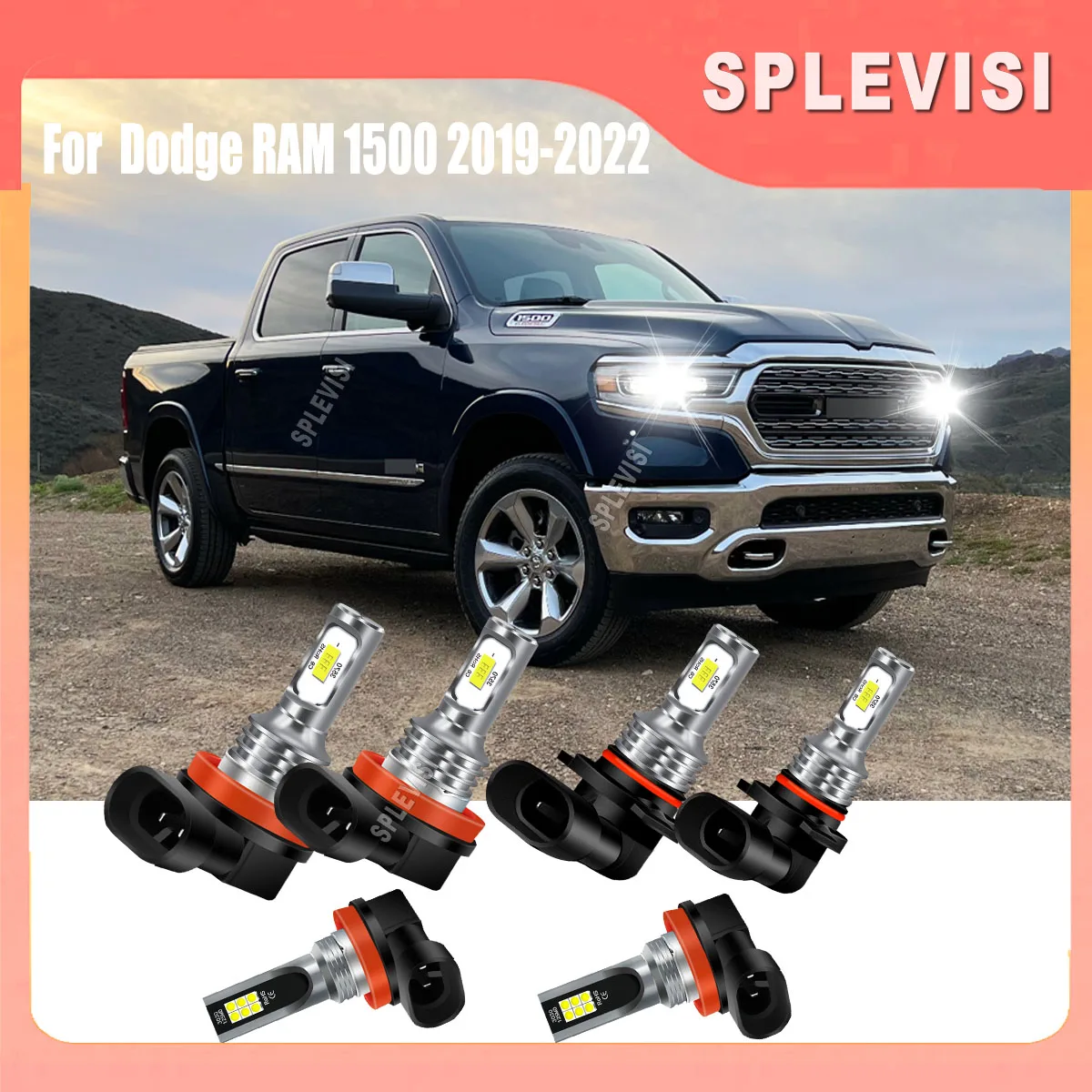

9005 H11 H11 Car LED Headlight Fog Bulbs Waterproof & Long Lifespan & Easy Replace For Dodge RAM 1500 2019 2020 2021 2022