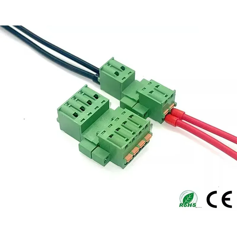 5 sets Wall mounted wiring terminal K2EDGWC-5.08MM with KDHM double row spring plug three piece set